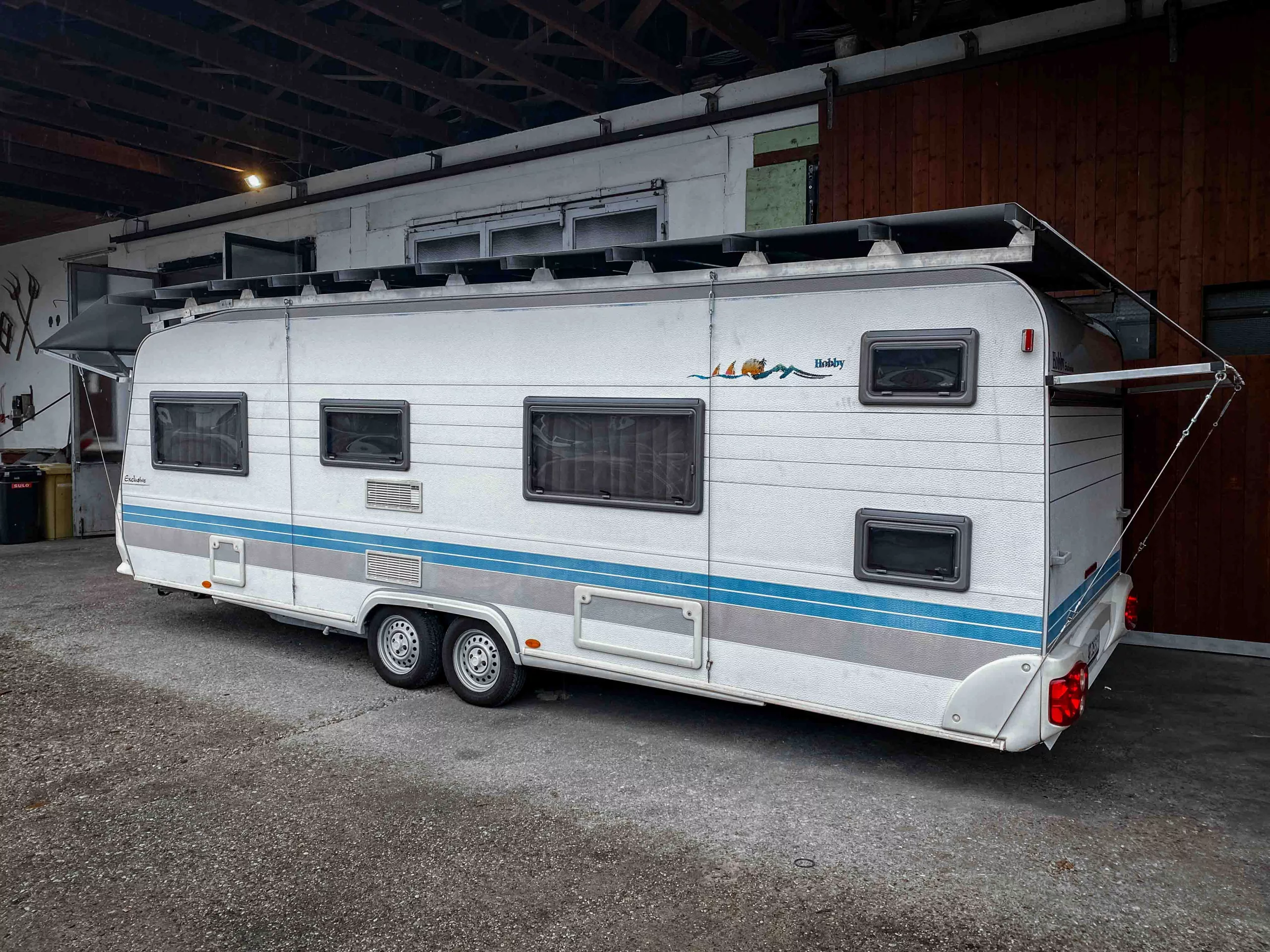 transportables schutzdach wohnwagen